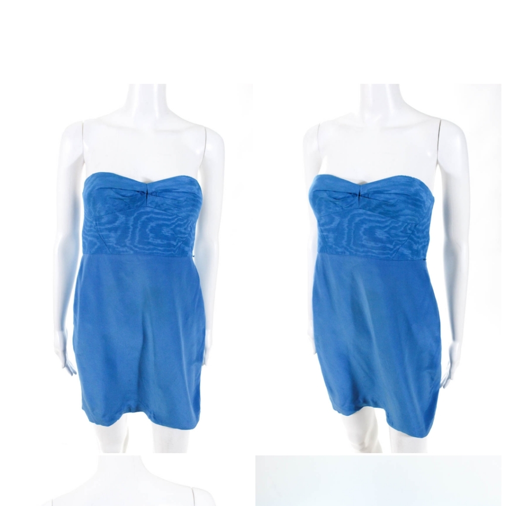 ALI RO WOMENS SWEETHEART NECK HIGH WAIST STRAPLESS DRESS BLUE SIZE 2